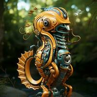 AI generated 3D seahorse robot photo