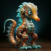 AI generated 3D seahorse robot photo