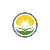 Logos of green Tree leaf ecology vector