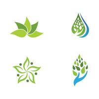 logotipos de la ecología de la hoja del árbol verde vector