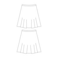 template skirt vector illustration flat design outline clothing collection