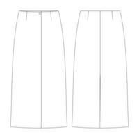 template skirt in double face vector illustration flat design outline clothing collection