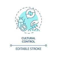 2D editable blue cultural control icon, monochromatic isolated vector, integrated pest management thin line illustration. vector