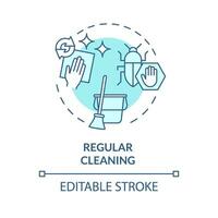 2D editable blue regular cleaning icon, monochromatic isolated vector, integrated pest management thin line illustration. vector