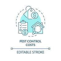 2D editable blue pest control costs icon, monochromatic isolated vector, integrated pest management thin line illustration. vector