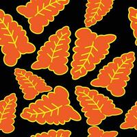 Artistically Leaf drawn, stylized, vector set of leafs on background. Leafs repeating pattern