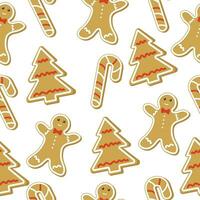 Seamless vector pattern hidden under a clipping mask. Christmas gingerbread cookies.