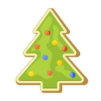 Christmas cookie. Christmas tree. Cute cartoon style. vector