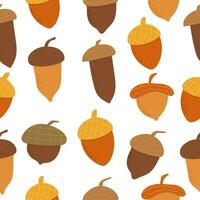 Seamless pattern hidden under a clipping mask. Acorn. Forest. vector