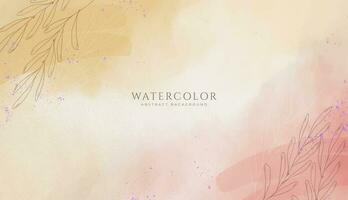 Abstract horizontal watercolor background. Neutral light colored empty space background illustration vector