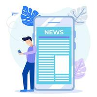 Illustration vector graphic cartoon character of news