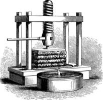 Cider Press vintage engraving vector