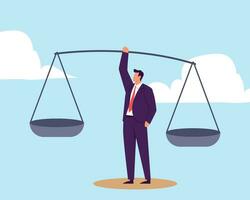 Comparison advantage and disadvantage, integrity or honest truth, pros and cons or measurement, judge or ethical, decision or balance concept vector