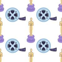 Tagged seamless movie clap pattern, oscars, movie ribbon, movie vector
