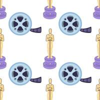 Tagged seamless movie clap pattern, oscars, movie ribbon, movie vector