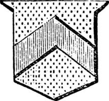 Chevron is supposed to represent the rafters of the gable of a house, vintage engraving. vector