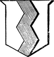 Dancette is a zig-zag figure with spaces between the points, vintage engraving. vector