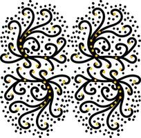 Pattern element in black and yellow colors vector or color illustration