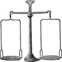 Balance scale vintage engraving vector