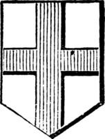 Cross is an honorable ordinary, vintage engraving. vector