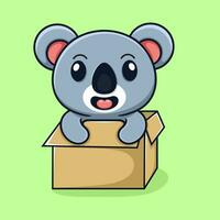 Cute koala cartoon, out of cardboard. vector