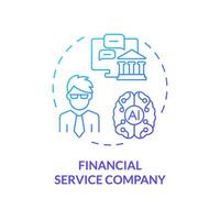 2D gradient financial service company icon, isolated vector, AI engineer creative thin line illustration vector