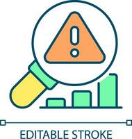 2D editable ultrasonic analysis icon representing predictive maintenance, isolated vector, multicolor thin line illustration. vector