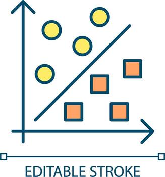 2D editable RUL models icon representing predictive maintenance, isolated vector, multicolor thin line illustration. vector
