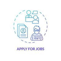 2D gradient apply for jobs icon, isolated vector, AI engineer creative thin line illustration vector