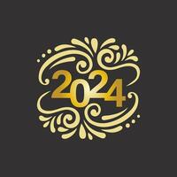 2024 nuevo año y Navidad logo 2024 número diseño y ilustración vector