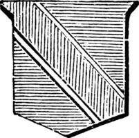 Bend Fimbriated is an ordinary having a border of a different tincture, vintage engraving. vector