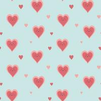 Cute hearts seamless vector pattern. Valentine's Day background. Different heart shapes in pastel colors.