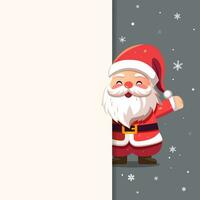 Christmas frame, poster with Santa Claus. New year Merry Christmas design. Winter card with Santa. vector