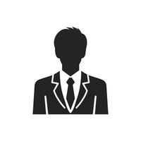 Male icon. User symbol of man in business suit. Vector illustration