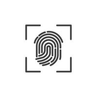 huella dactilar icono. seguridad acceso concepto. biometría sistema. vector ilustración