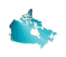 vector aislado ilustración icono con simplificado azul silueta de Canadá mapa. poligonal geométrico estilo. blanco antecedentes.