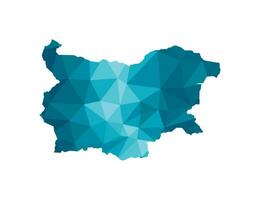 vector aislado ilustración icono con simplificado azul silueta de Bulgaria mapa. poligonal geométrico estilo, triangular formas blanco antecedentes.