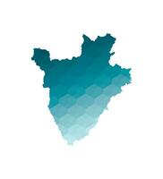 vector aislado ilustración icono con simplificado azul silueta de Burundi mapa. poligonal geométrico estilo. blanco antecedentes.