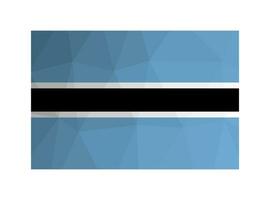 vector aislado ilustración. nacional botswaniano bandera con ligero azul, blanco y negro rayas. oficial símbolo de botsuana creativo diseño en bajo escuela politécnica estilo con triangular formas degradado efecto.