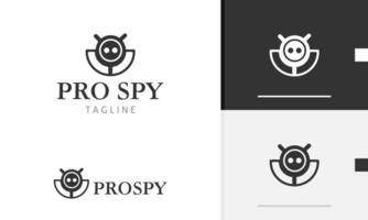 Logo design icon abstract geometric circle black device system modern futuristic tech robot spy mask vector