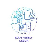 2D gradient icon eco friendly design concept, simple isolated vector, sustainable fashion thin line blue illustration. vector