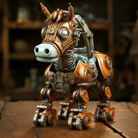 AI generated donkey 3D cartoon robot photo