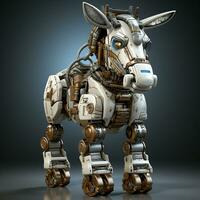 AI generated donkey 3D cartoon robot photo