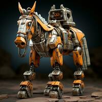AI generated donkey 3D cartoon robot photo