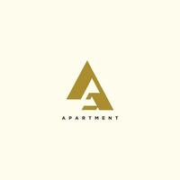 Apartment logo design vector icon with creative letter A concept illustration