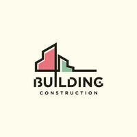 Building logo design with simple concept for business vector