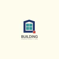 Building logo design with simple illustration vector