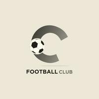 Abstract letter logo with initial C  modern football club premium vector