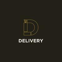 Logo design letter D for delivery word for slogan vector