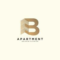 diseño de logotipo de apartamento con idea creativa moderna vector